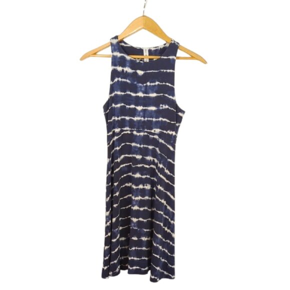 Athleta Santorini Thera Printed Dress Tie Dye Stripe Navy | Size Small - Picture 2 of 10
